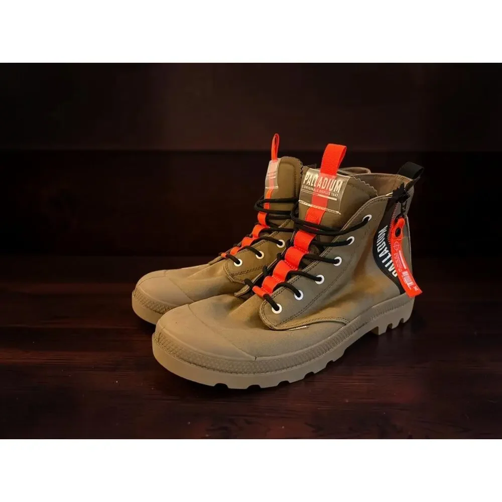 Palladium Pampa Lite Journey Boots Olive Night Green Orange Men's Size 13